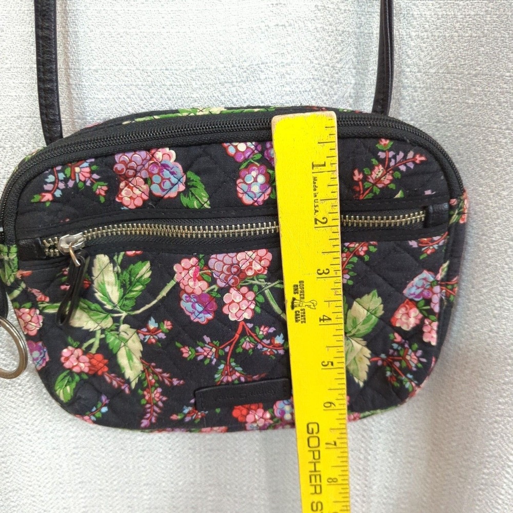 Vera Bradley Crossbody Bag Winter Berry Black Floral Purse - Picture 4 of 8
